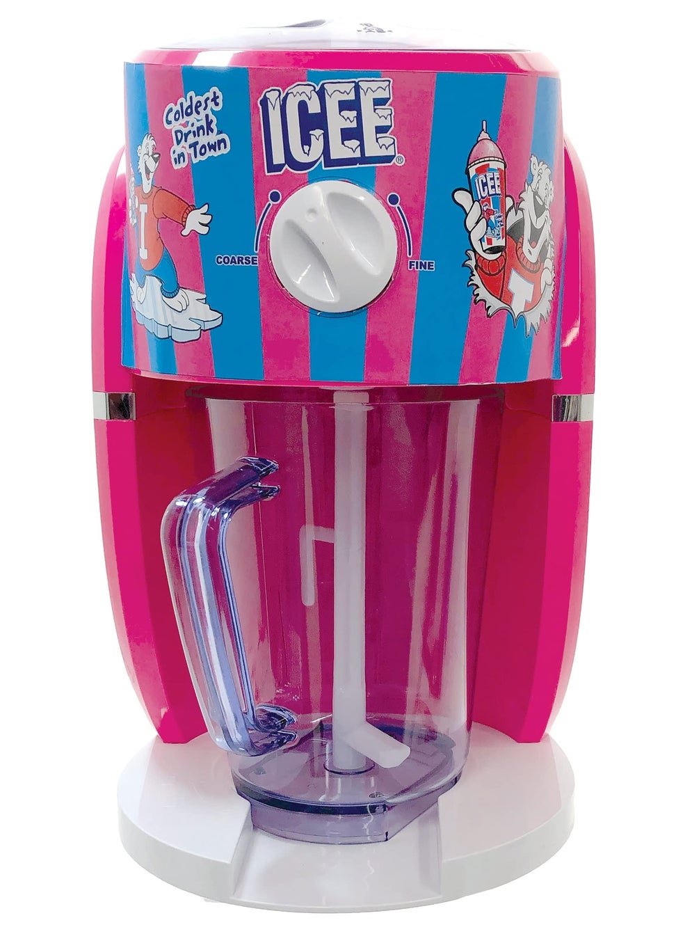 iscream iscream Genuine ICEE Brand CounterTop Sized ICEE at Home Shaved Ice Slushie Maker Parlor Pink wBonus Syrup and Cups 