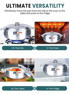 Kitchen King Kitchen King Premium Aluminium Caldero Pot – 34 cm (10.6 Ltr) – Heavy Bottom, Multi-Layer Durable Construction, Even Heat Distribution, Tight-Fitting Lid, Heat-Resistant Handles, Versatile for Stovetop & Oven, Dishwasher Safe  - Image 4