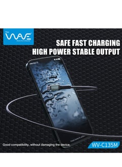 Wave Micro USB Data Charging 1M Cable With Braided Skin - Black  - Image 4