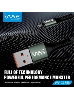 Wave Micro USB Data Charging 1M Cable With Braided Skin - Black  - Image 3
