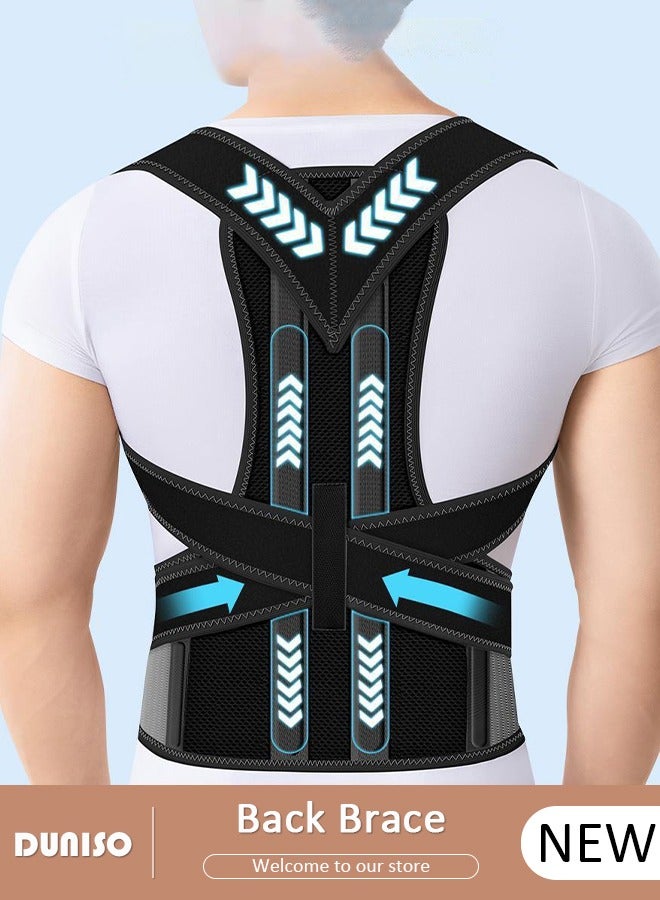 DUNISO Back Brace Posture Corrector for Women and Men,Adjustable Back Straightener Posture Corrector, Breathable and Easy to Wear Back Brace, Relieve Back Pain, Neck Pain, Shoulder Pain, Lower Back Pain - Image 1
