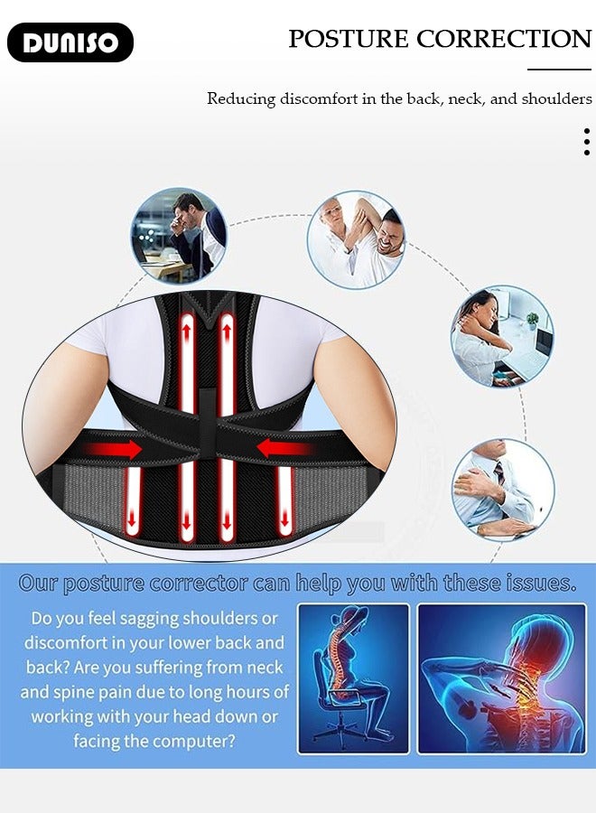 DUNISO Back Brace Posture Corrector for Women and Men,Adjustable Back Straightener Posture Corrector, Breathable and Easy to Wear Back Brace, Relieve Back Pain, Neck Pain, Shoulder Pain, Lower Back Pain - Image 3