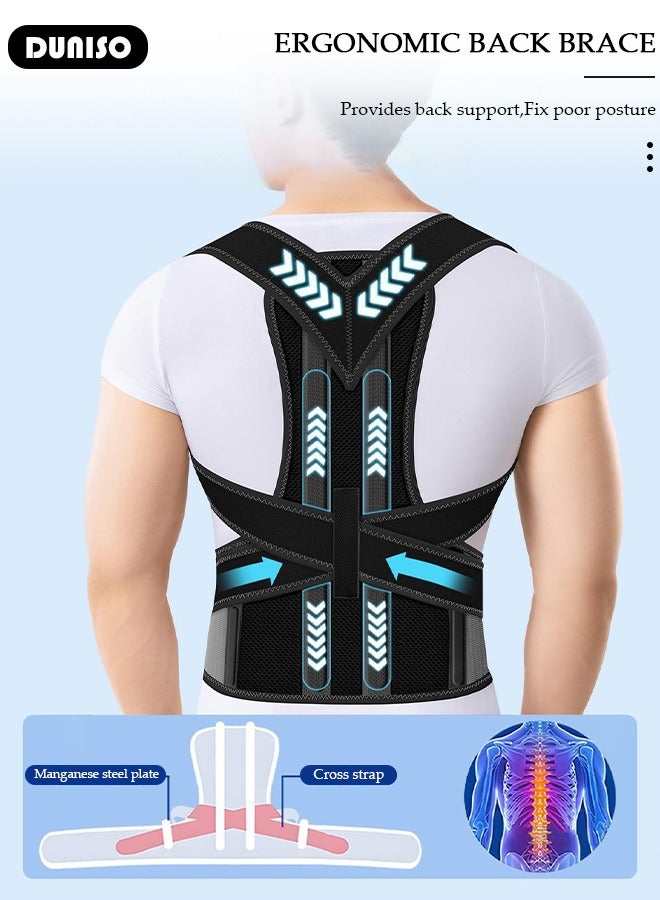 DUNISO Back Brace Posture Corrector for Women and Men,Adjustable Back Straightener Posture Corrector, Breathable and Easy to Wear Back Brace, Relieve Back Pain, Neck Pain, Shoulder Pain, Lower Back Pain - Image 5