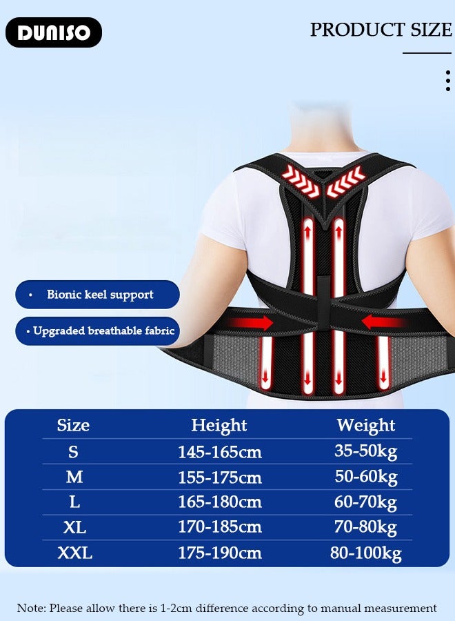 DUNISO Back Brace Posture Corrector for Women and Men,Adjustable Back Straightener Posture Corrector, Breathable and Easy to Wear Back Brace, Relieve Back Pain, Neck Pain, Shoulder Pain, Lower Back Pain - Image 4