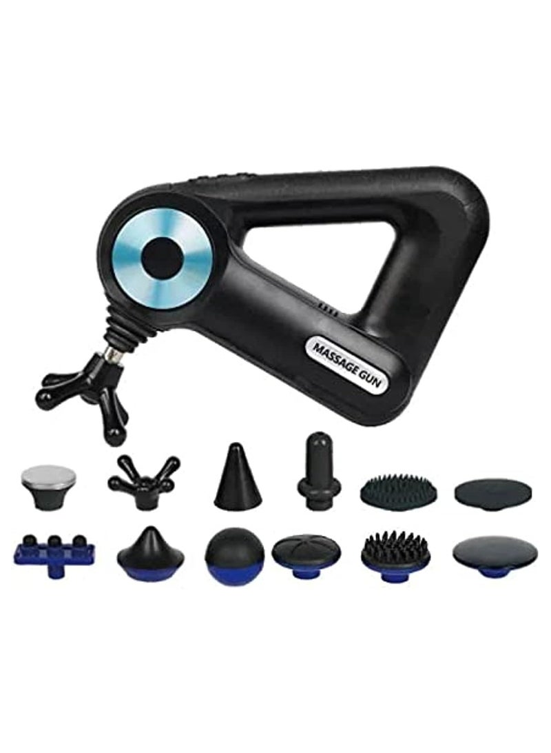 Massage Gun Deep Tissue - Percussion Massager Gun for Athletes, Triangular Muscle Fascia Gun for Sore Muscles Pain Relief, Workout Recovery, 12 Massage Heads 6 Levels Adjustable 4 Modes - Image 1