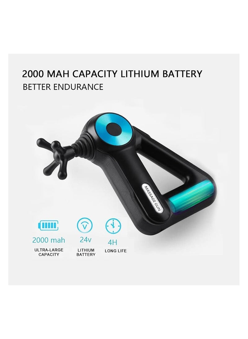 Massage Gun Deep Tissue - Percussion Massager Gun for Athletes, Triangular Muscle Fascia Gun for Sore Muscles Pain Relief, Workout Recovery, 12 Massage Heads 6 Levels Adjustable 4 Modes - Image 2