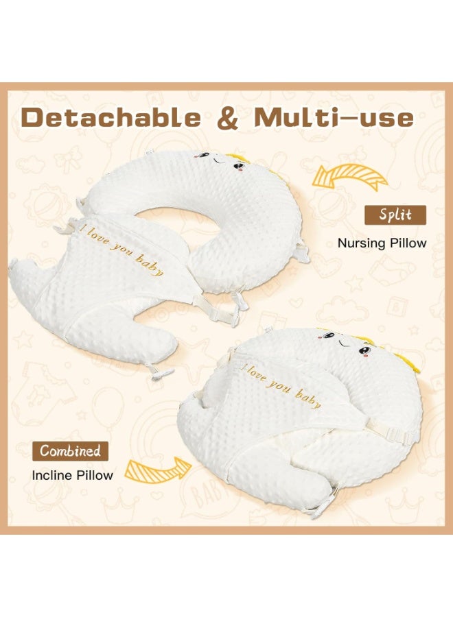 Bukela 3-in-1 Multifunctional Breastfeeding Pillows, Baby Nursing Pillow with Sloped Design, Reflux Pillow for Baby, Newborn Babies Essentials Gifts (White) - Image 3