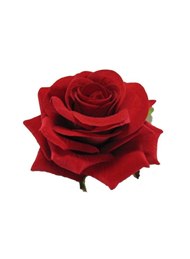 Agnirva Velvet Red Rose Flower Hair Clips For Women And Girls Flower Clips For Daily And Casual Use For Ladies Set Of 2 (Pack Of 1) - Image 3
