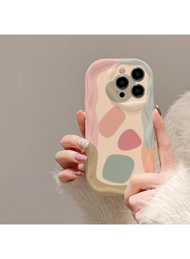 NIBEMINENT Color Graffiti Protective TPU Case Cover For iPhone 16 Plus, White Background With Cream Texture - Image 1