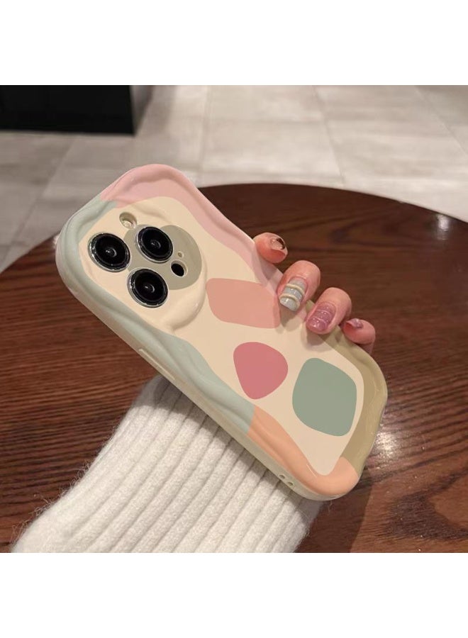 NIBEMINENT Color Graffiti Protective TPU Case Cover For iPhone 16 Plus, White Background With Cream Texture - Image 2