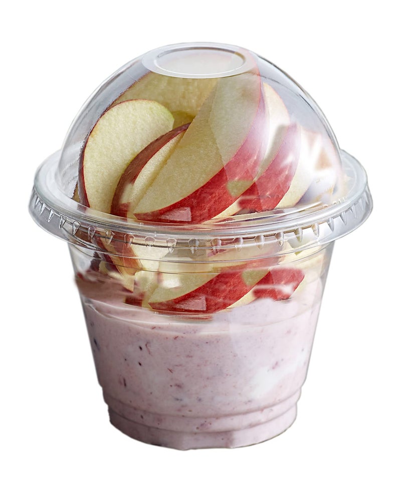 4ULIFE 9 oz Highly Transparent PET IceCream  Sundae Cups With Dome Lids No Hole 24 Sets