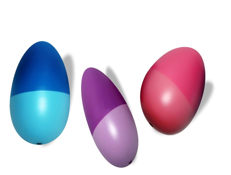 VParents Wooden Egg Shakers Rattle Non Toxic Organic for New Born Baby and Infants (0 Years+) (Pack of 3)(Pink Blue Purple) - Image 1
