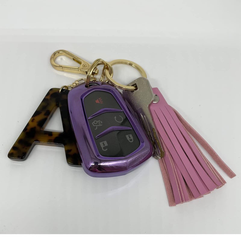 Junyuerly Letter Key Chains Accessories for Women and Girls,Gold Initial Key Ring Tortoise Shell Bag Charm for Car Keys (K) - Image 5