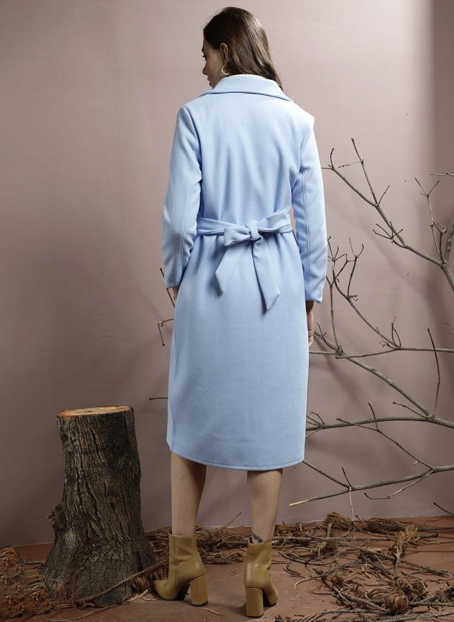 Athena معطف طويل أزرق للنساء - Image 5