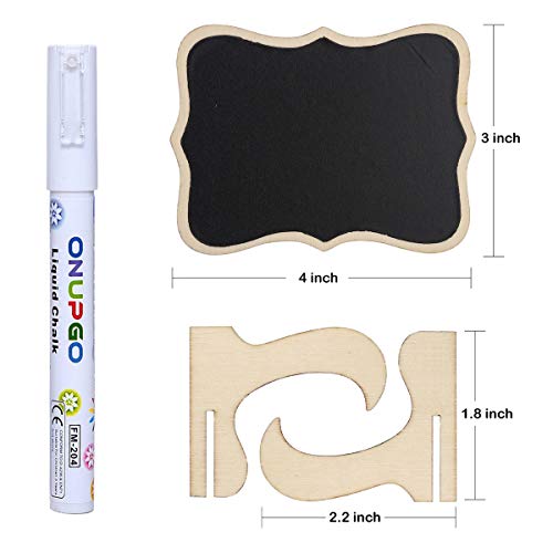 OnUpgo Mini Chalkboard Signs, 20 Pack Small Chalkboard Labels Table Signs with Easel Stand, Wooden Blackboards for Wedding Decor, Party Buffet Display, Place Cards, Food Labels - Image 3