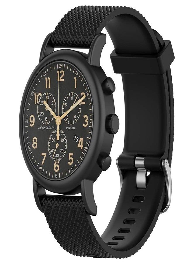 Disscool Replacement Bands for Timex Weekender and Timex Expedition, Soft Silicone Strap, Black, 20mm - Image 2
