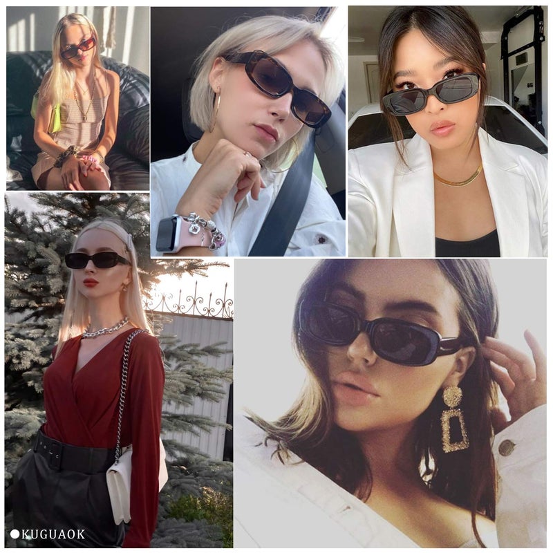 DLALA Retro Fashion Rectangle MC STAND Glasses for Men for Women Trendy Sunglasses UV 400 Protection Square Frame - Eyewear - Image 3