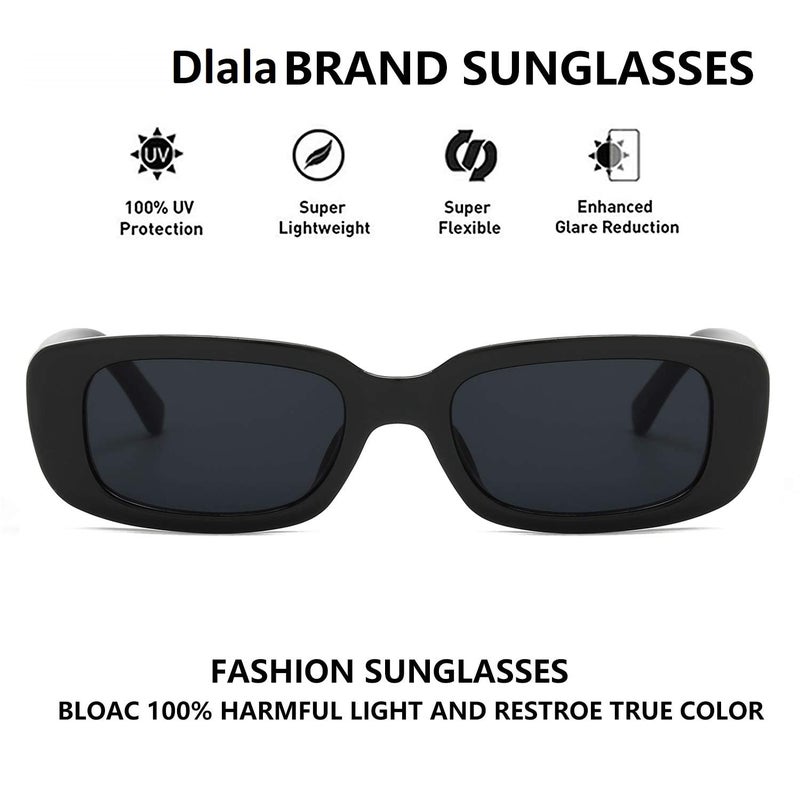 DLALA Retro Fashion Rectangle MC STAND Glasses for Men for Women Trendy Sunglasses UV 400 Protection Square Frame - Eyewear - Image 4