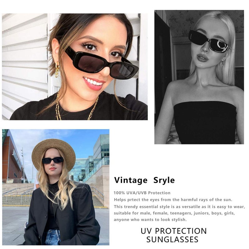 DLALA Retro Fashion Rectangle MC STAND Glasses for Men for Women Trendy Sunglasses UV 400 Protection Square Frame - Eyewear - Image 2