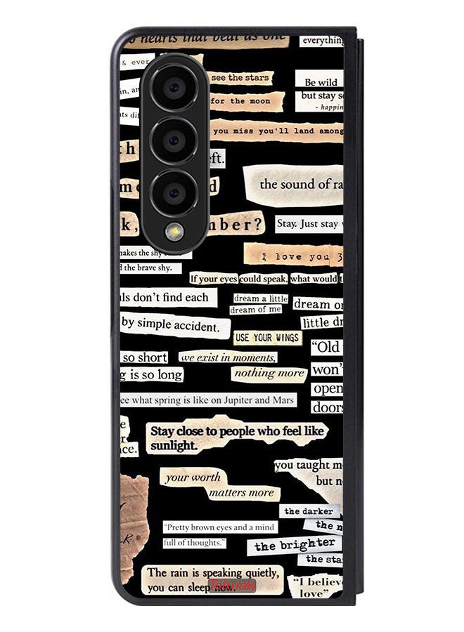 Tolwak Samsung Galaxy Z Fold 4 Protective Case Cover Quotes Stickers - Image 1