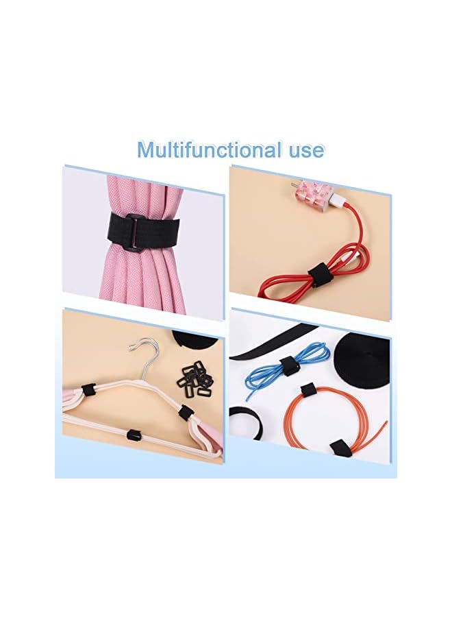 PROMASS promass Velcro Cable Ties, 10m Adjustable Velcro Cable Straps Heavy Duty with 50 Buckles, 2 Pcs Free Cut Self Hook and Loop Securing Strap for Cable Tidy, Wire Management, Cord Organiser  - Image 3