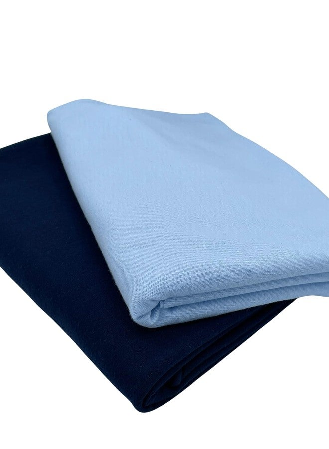 SHEETWORLD.COM Pack N Play Sheets Fitted 27 x 39, Compatible with Graco Pack N Play or Similar - 100% Jersey Cotton - Soft, Durable & Hypoallergenic, 2-Pack, Blue & Navy, by SheetWorld, Made in USA - Image 1
