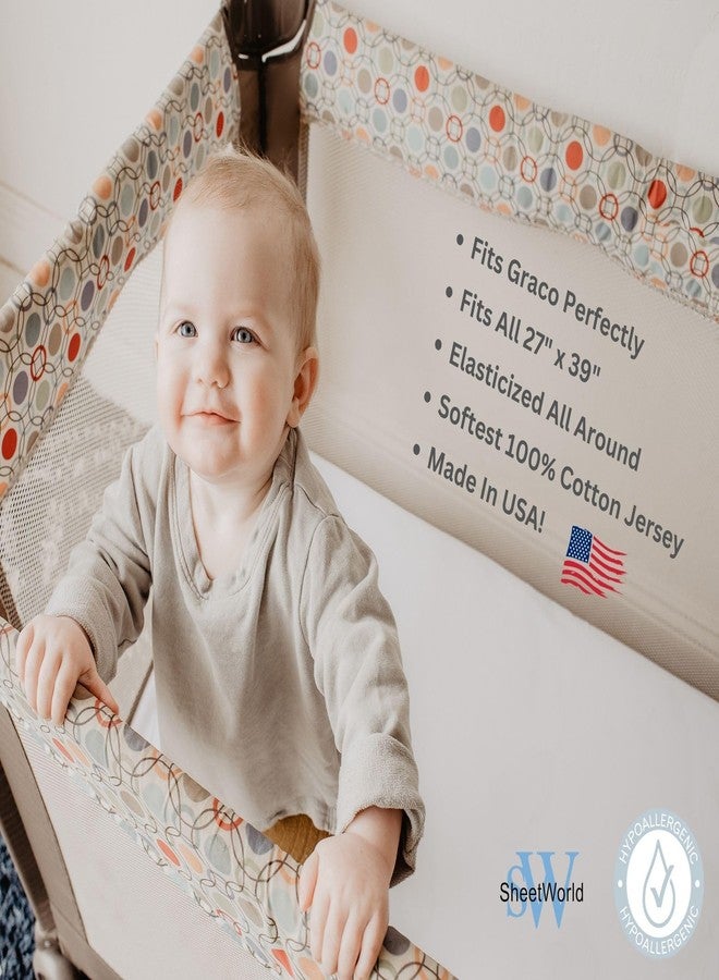 SHEETWORLD.COM Pack N Play Sheets Fitted 27 x 39, Compatible with Graco Pack N Play or Similar - 100% Jersey Cotton - Soft, Durable & Hypoallergenic, 2-Pack, Blue & Navy, by SheetWorld, Made in USA - Image 2