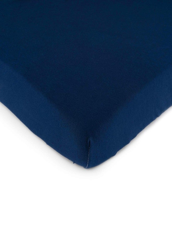 SHEETWORLD.COM Pack N Play Sheets Fitted 27 x 39, Compatible with Graco Pack N Play or Similar - 100% Jersey Cotton - Soft, Durable & Hypoallergenic, 2-Pack, Blue & Navy, by SheetWorld, Made in USA - Image 5