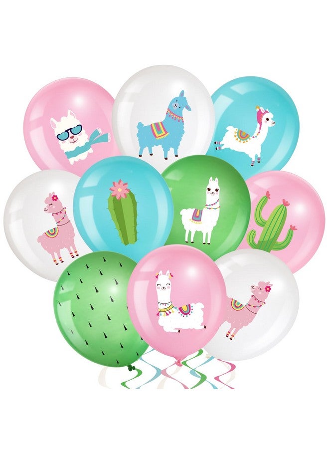 Aoriher 45 Pcs Llama Cactus Balloons Llama Themed Birthday Party Decor 12 Inch Cactus Latex Balloons Bolivian Peru Alpaca Supplies for Birthday Party Baby Shower Mexican Cinco De Mayo Fiesta - Image 1