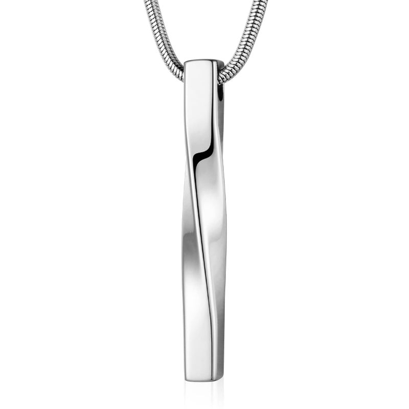 abooxiu Cremation Jewelry for Ashes Twist Ashes Necklace Urn Necklace for Ashes Cremation Necklace Stainless Steel Urn Pendant Memorial Keepsake for Women Men - Image 1