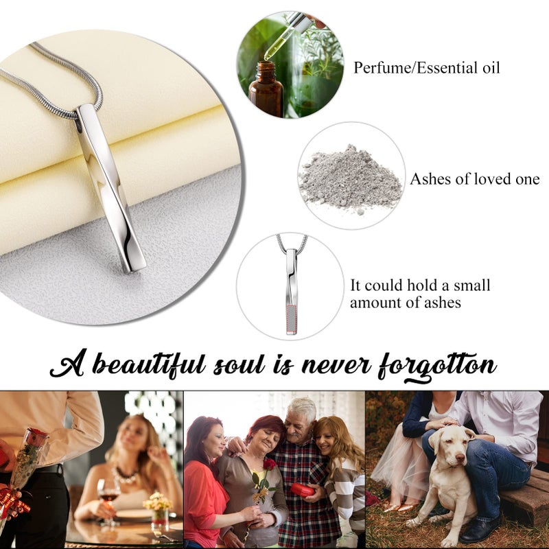 abooxiu Cremation Jewelry for Ashes Twist Ashes Necklace Urn Necklace for Ashes Cremation Necklace Stainless Steel Urn Pendant Memorial Keepsake for Women Men - Image 4