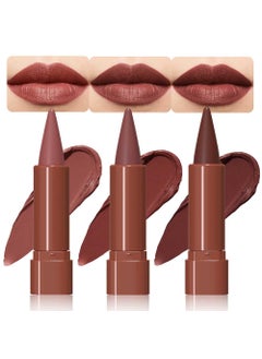 CAKAILA 3Pcs Nude Lipstick Lip Liner Matte Sets,Light to Dark High Pigmented Velvet Lipstick Lipliner for Daily Makeup,for Women Long Lasting Waterproof 24 Hours Lip Stick Lip Stain Makeup Gift Sets 
