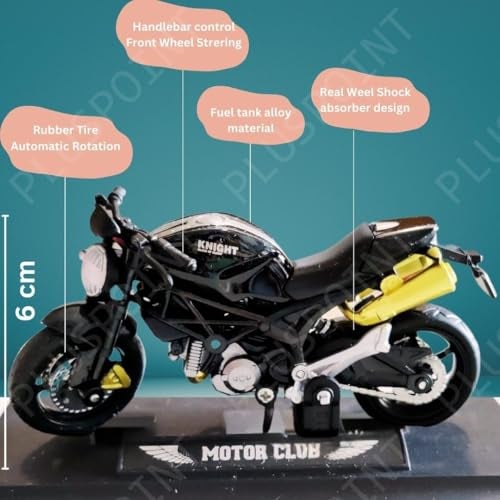 PLUSPOINT Diecast Motorcycle Toy Bike Scale Model Vehicles Alloy Simulation Superbike Also for Car Dashboard Kids Adult Alloy Highly Simulation Model Vehicle Motorbike Street Machine Kids Toy Gift - Image 3