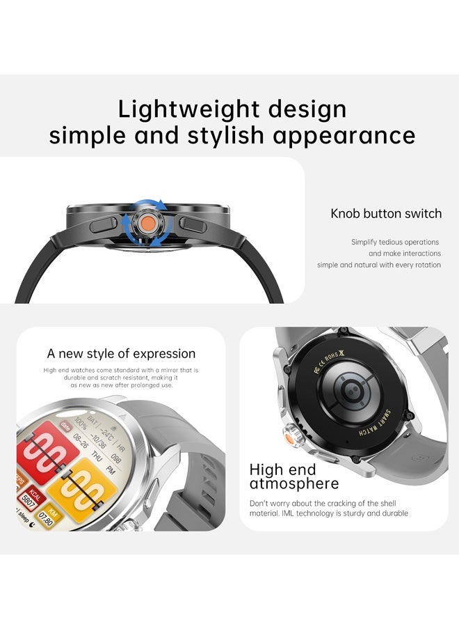 رولستيمي ساعة ذكية للرجال والنساء (الرد / إجراء المكالمات) ، هد شاشة اللياقة البدنية المقتفي إب 67 للماء 100 + وسائط الرياضة ، رصد معدل ضربات القلب النوم ، عداد الخطى Silver - Image 3