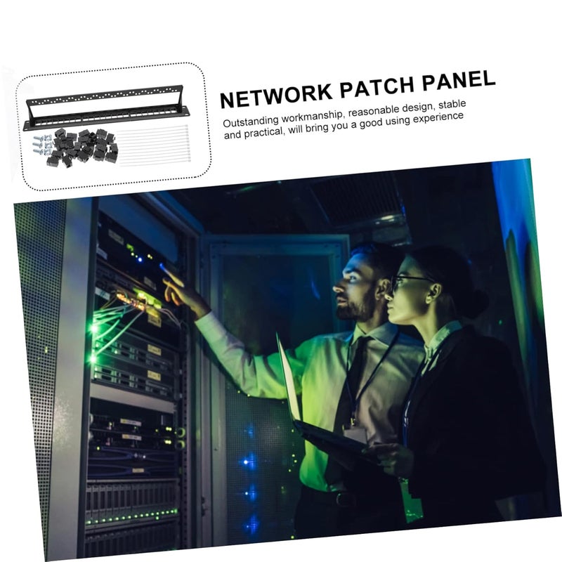 Port Ethernet Patch Panel Wall Mount Network Patch Panel for High-Density Applications Easy Installation Heat-Resistant Material for Data Communication and Equipment Management - Image 5
