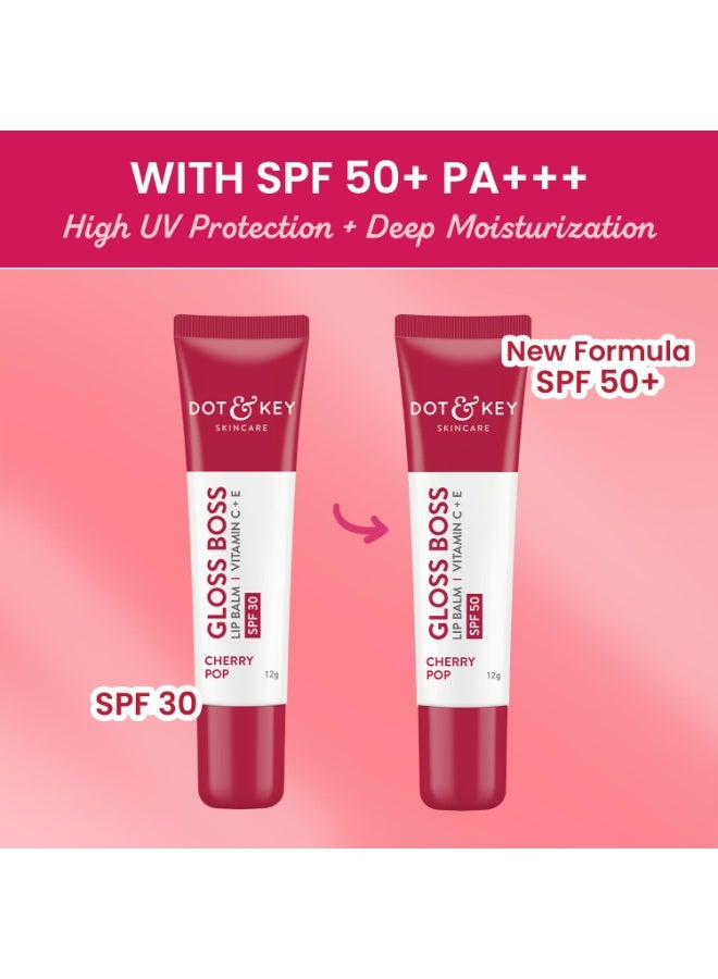 Dot & Key Women's Cherry Lip Balm SPF 50 (12gm) | Moisturization |For Smooth and Brightens Lips | Shea Butter with Vitamin E|Tinted Lip Balm for Glossy, Buttery Soft Lips|with Vitamin C for Dark Lips - Image 2