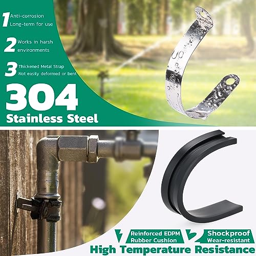 OURU 125PCS Cable Clamp,12 Sizes Stainless Steel Rubber Coated Cushioned Insulated Cable Clamps Assortment Kit-Metal Wire Clamps,Cable Clips,Pipe Clamps - Image 4