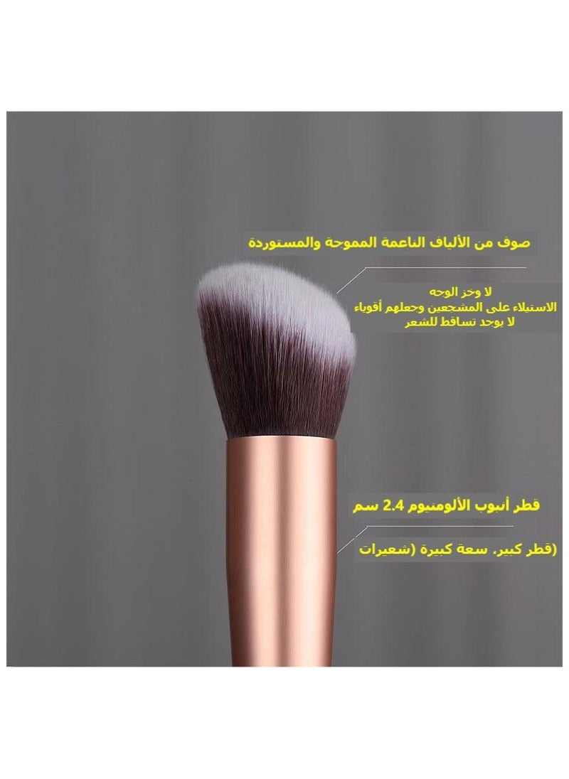 ماركة غير محددة - مجموعة فرش مكياج مكونة من 14 قطعة لكريم الأساس السائل ومزج البودرة وظلال العيون وأحمر الخدود ومستحضرات التجميل وفرش خافي العيوب بشعيرات ناعمة وكثيفة - Image 1