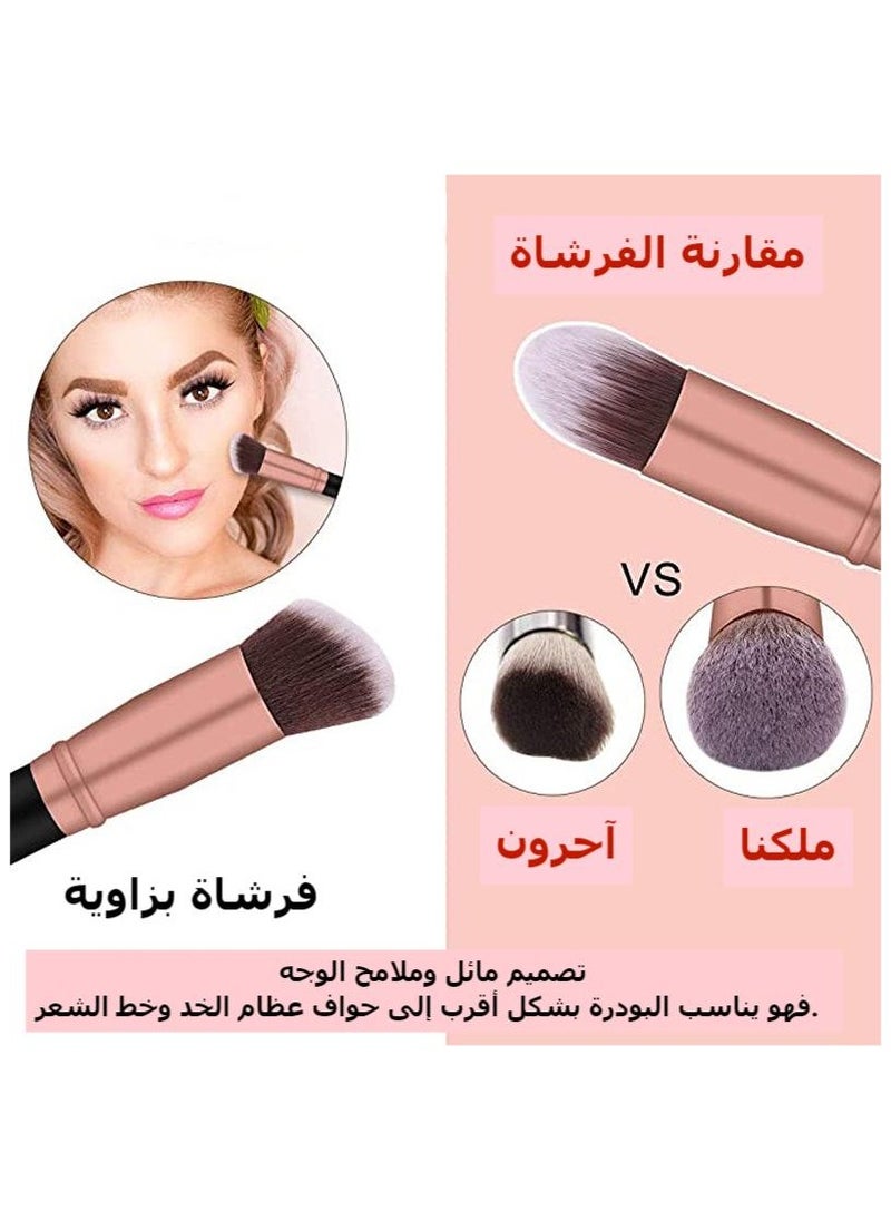 ماركة غير محددة - مجموعة فرش مكياج مكونة من 14 قطعة لكريم الأساس السائل ومزج البودرة وظلال العيون وأحمر الخدود ومستحضرات التجميل وفرش خافي العيوب بشعيرات ناعمة وكثيفة - Image 1