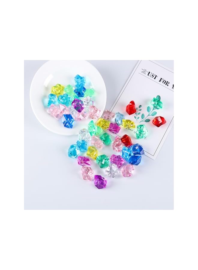 The Bros 150 قطعة من صخور الثلج الواضحة المتلألئة، صخور الثلج الملونة المزيفة، ثلج ذهبي مزيف، صخور ثلج مزيفة، جواهر بلاستيكية، صخور ثلج أكريليك مكسرة، ميني ألماس مزيف لتزيين المزهريات، حشوات، وزينة للطاولات - Image 3