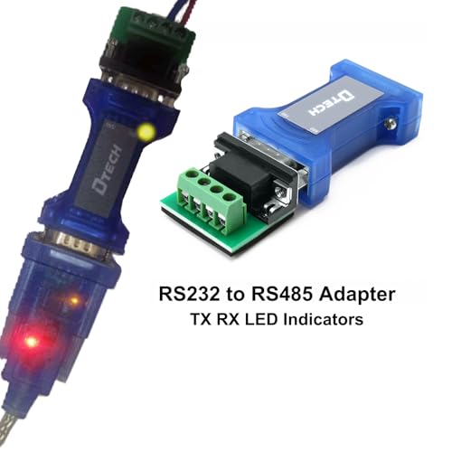 DTech RS232 to RS485 Converter Serial Communication Data Adapter with TX RX LED Indicators and Terminal Board - Image 3