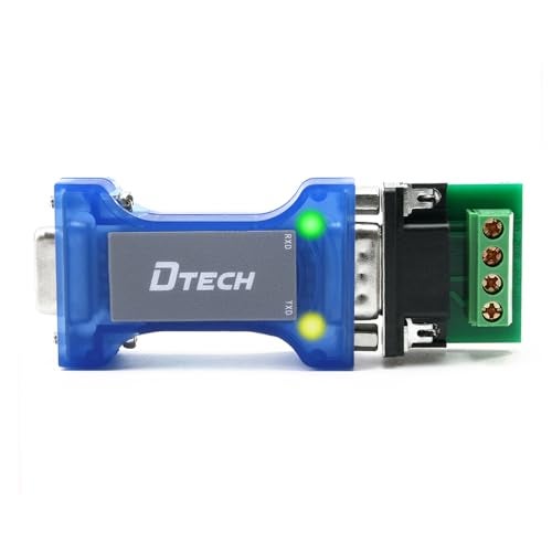 DTech RS232 to RS485 Converter Serial Communication Data Adapter with TX RX LED Indicators and Terminal Board - Image 1
