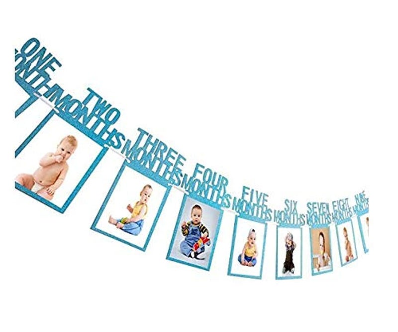 Beauenty 1St Birthday Bunting Garland Baby Photo Banner 1 1/2 Month Prop Party Decor Thickened Card Paper - Image 2