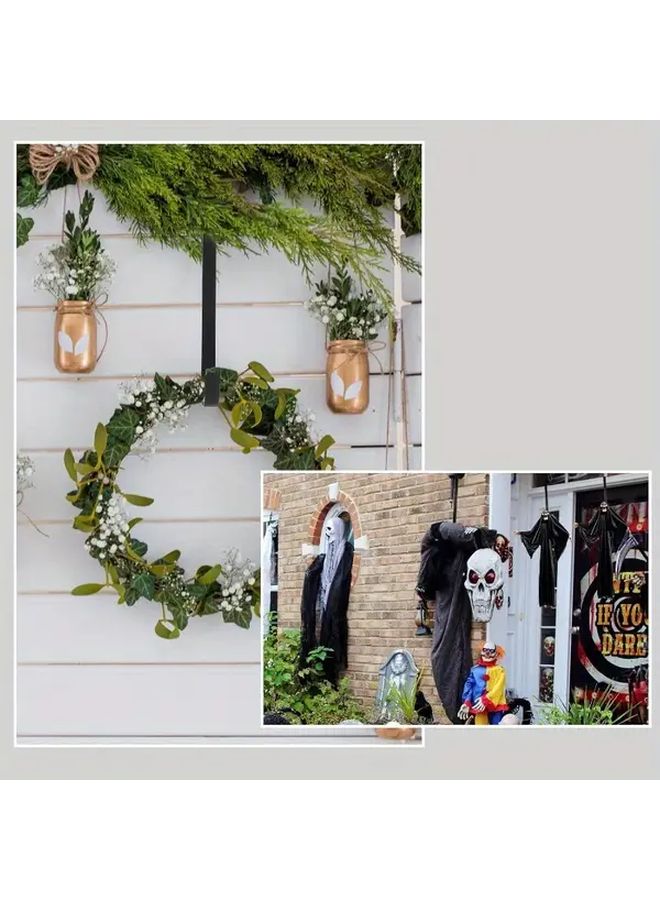 1pc Heavy Duty Metal Door Hanger Large Size Easy Installation Sturdy Black Design For Christmas And Halloween Wreath Decor Holiday Decorations - Image 5