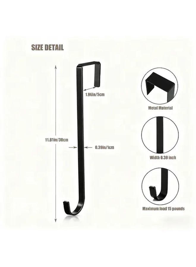 1pc Heavy Duty Metal Door Hanger Large Size Easy Installation Sturdy Black Design For Christmas And Halloween Wreath Decor Holiday Decorations - Image 3