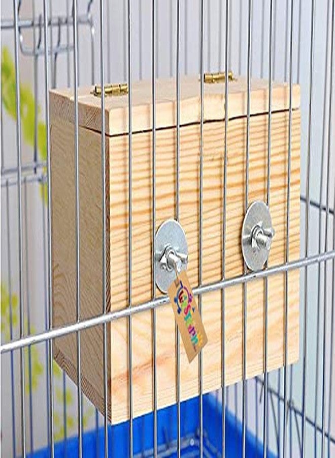 Western Era 9" Jumbo Size Natural Wood Mountable Nest Cum Breeding Box with Perch Attached for Birds - Image 4