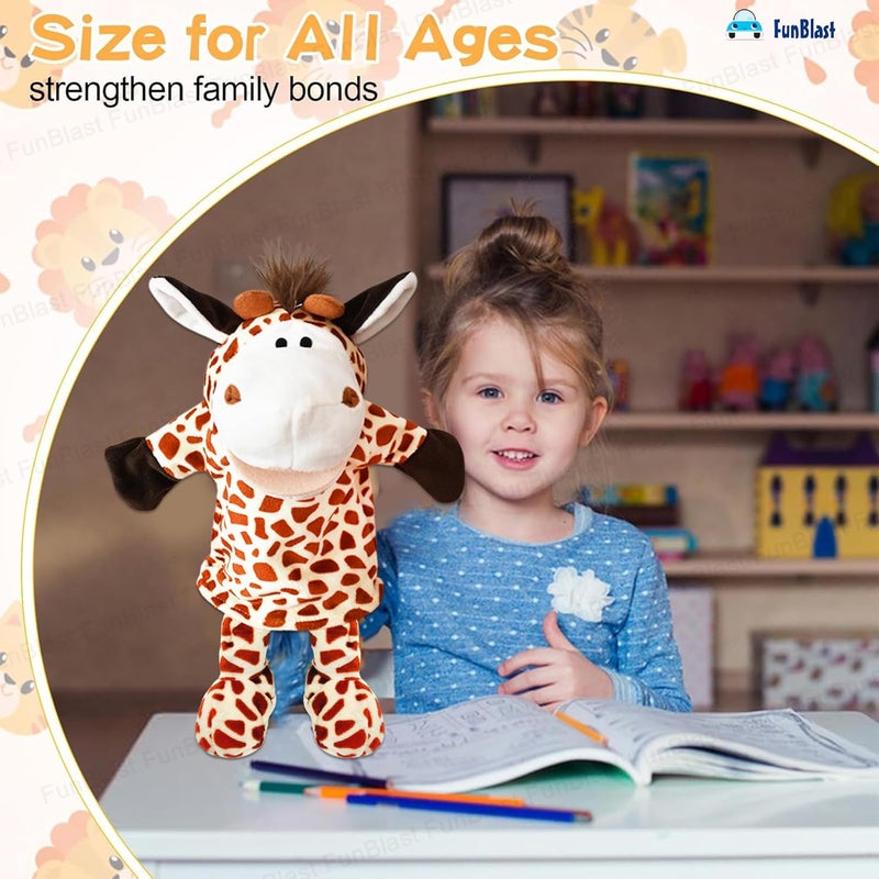 FunBlast Hand Puppets for Kids – Cute Animal Soft & Interactive Plush Giraffe Puppets for Storytelling, Role Play & Learning Toys, Perfect for Toddlers & Children (Multicolor) - Image 4