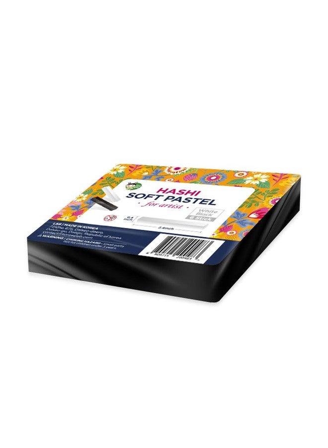 Hashi HA SHI Professional Soft Chalk Pastels for Adult Artists, Square Artist Grade Drawing Media, Black and White, 6 Sticks - Image 4