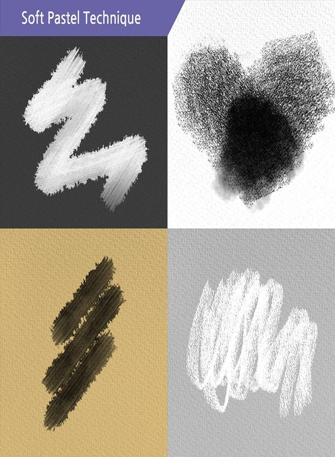 Hashi HA SHI Professional Soft Chalk Pastels for Adult Artists, Square Artist Grade Drawing Media, Black and White, 6 Sticks - Image 3