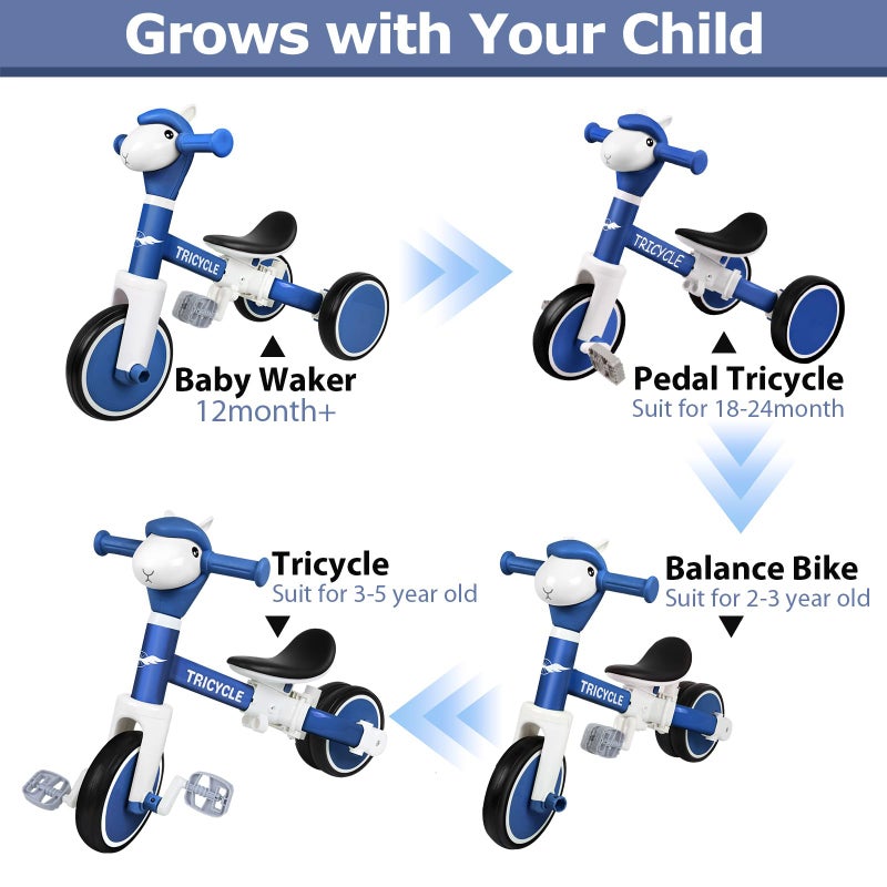 FZHZZ Toddler Balance Bike with Light & Music, Tricycle for Toddlers 1-5 Year Olds, Toddler Tricycle for Boys Girls, Kids Bicycle with Removable Pedal, Birthday Gifts for 1 2 3 4 5 Year - Image 2